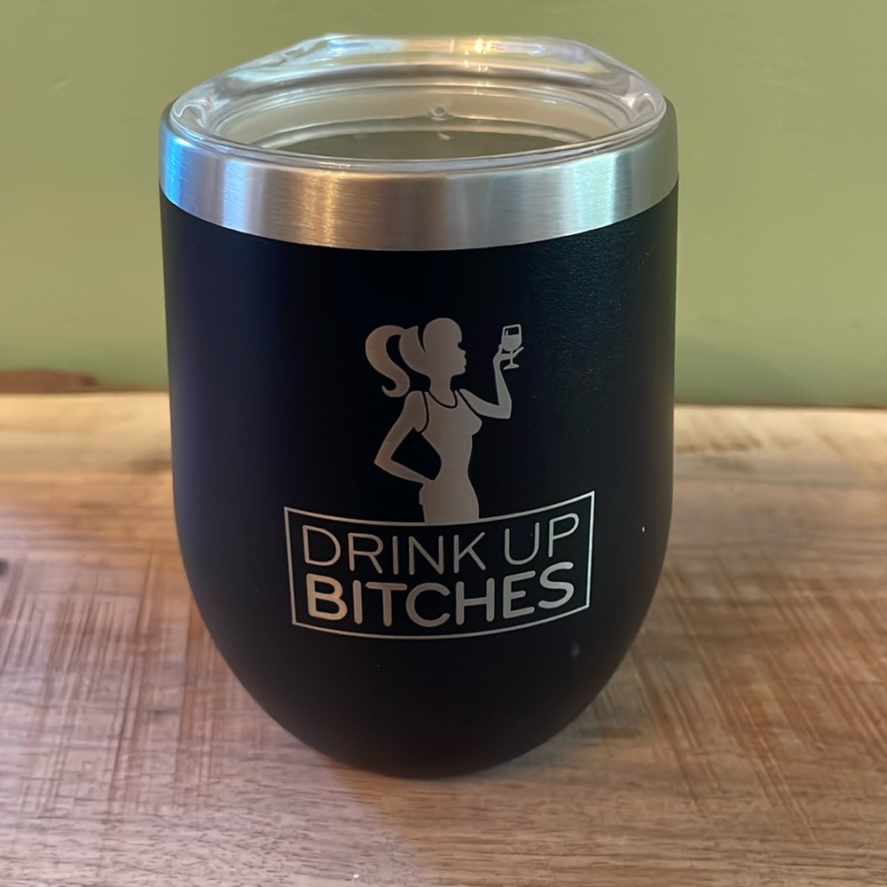 Drink up ##### black hot / cold stainless steel cup.